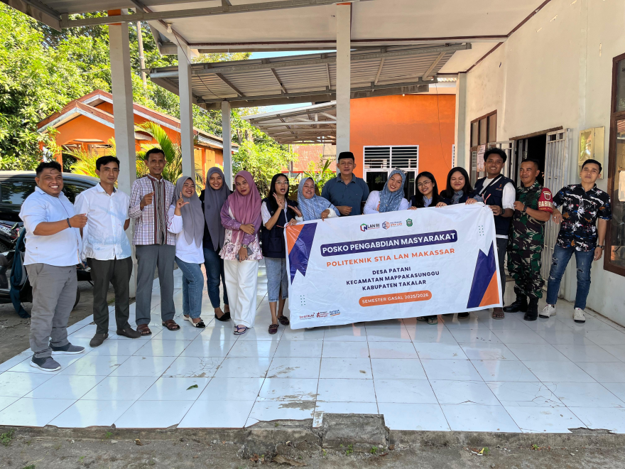 PELEPASAN MAHASISWA PENGABDIAN MASYARAKAT POLITEKNIK STIA LAN MAKASSAR DI DESA PATANI